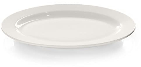 Modermo Prima ovale Porzellanplatte | ovale Platte | 30 cm | elegante Servierplatte mit erhöhtem Rand aus hochwertigem Premium Porzellan | spülmaschinenfest