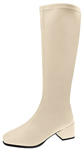 Stivali camperos Donna Bianchi Donna Platform Elasticizzati Traspiranti Stivali Motocross 45 Stivali di Gomma Fashion Scarpe da Donna Sandali e Ciabatte Donna Sandali Tacco Alto h-Bianco 40