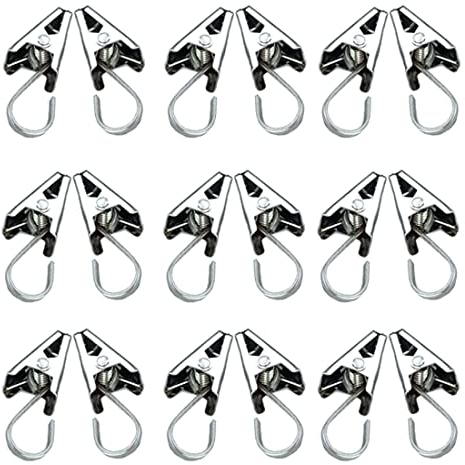 COSYLIFE 80 Stück Edelstahl-Vorhang Clips, kleine Gardine Klammer Haken Metall Duschvorhangclip, Drahthalter zum Aufhängen von Vorhängen, Fotos, Hausdekoration(Silber)