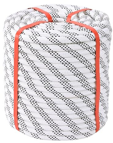 Polyester Braided Arborist Rope(1/2 in x 200ft) Strength and Durability Strong Arborist Rigging Rope 48 Strands,for Various Outdoor Applications Construction Climbing Swing Sailing