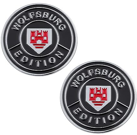 Deutsches Wolfsburg Emblem Totem Auto Logo Dekoration wird beiläufig geklebt (Silber Rot Wolfsburg)