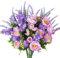 HUAESIN Künstliche Blumen, Seidenrosen, Pfingstrosen, Blumensträuße, lila, Kunstblumen, für den Innenbereich, Frühling, Seide, Blumenarrangements für Zuhause, Tischdekoration, Hochzeit,