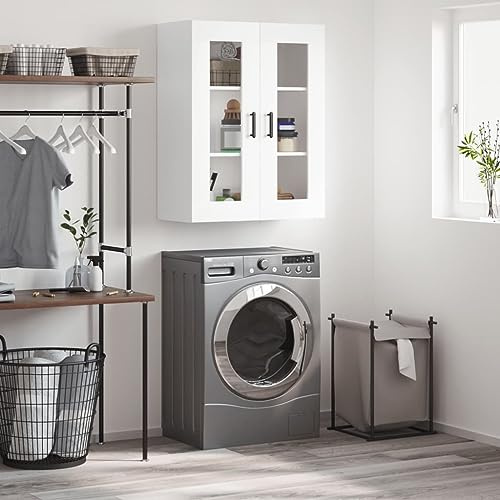 ZEYUAN Armario de Pared Blanco 69,5x34x90 cm, Mueble Auxiliar, Mueble De Cocina, Armarios De Cocina, Armario Colgar, Auxiliares para Baños, Armarios Baño - 828484