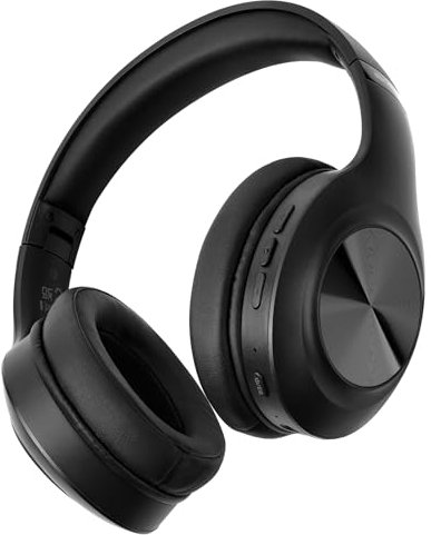 Siindoo JH-923 Wireless Headphones Over Ear, 65H Playtime, 3EQ Sound Modes, Hi-Res Audio with Deep Bass Microphone,Foldable Lightweight Bluetooth Headphones for Travel/Office/Cellphone/PC (Black)