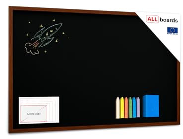 ALLboards Kreidetafel mit lackiertem Holzrahmen 200x120cm, Schwarz, Schreibtafel, Kreide + Zubehör-Set, Kreidetafel zum aufhängen, Kreidetafel wand, Tafel schwarz, Kreidetafel mit Holzrahmen