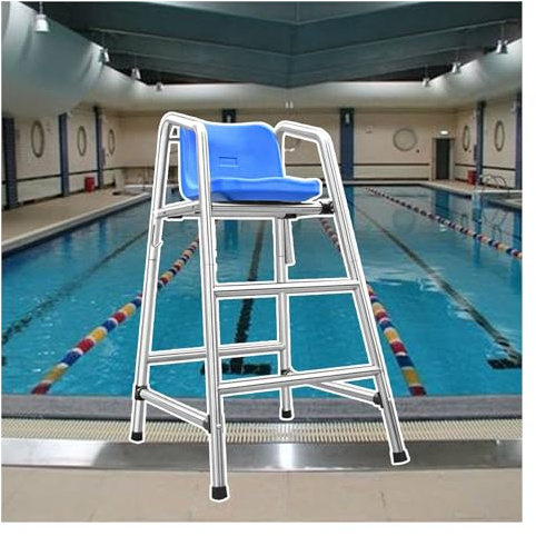 120 150 180 Cm Sillas de Socorrista para Piscina, Acero Inoxidable 304 Playa Parque Acuático Exterior Interior Silla Salvavidas, resistente y duradera Escalera Salvavidas ( Color : Silver , Size : H-1