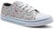 DEK Womens Ladies Canvas Lace Up Denim Floral Baseball Sneakers Casual Flat Plimsoll Trainers Fashion Pumps (Grey Floral, UK Footwear Size System, Adult, Women, Numeric, Medium, 6)