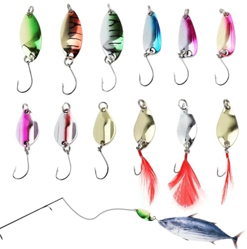 MOERDIFFER 12 PCS Fishing Lures Set, 2.5g/3.5g Trout Lures Kit With Storage Box For Saltwater And Freshwater Fish