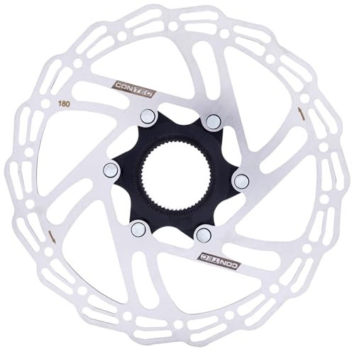 CONTEC Fahrrad-Bremsscheibe CDR-CLE, 180mm 185g, Aluminium-Spider, Center Lock, E-Bike kompatibel, Edelstahl, hitzebeständig, einfache Montage, silber