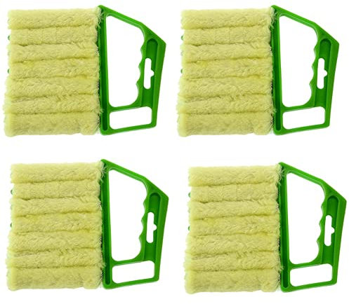 Clyictz 4 StüCk Handjalousien-Reiniger, RollladenbüRste, Staubentferner für die Klimaanlage, Zuhause, LüFtungsschlitze, Ventilatoren, FensterläDen, GrüN
