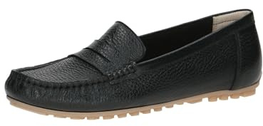CAPRICE Damen Mokassins aus Leder Elegant, Schwarz (Black Deer), 39 EU