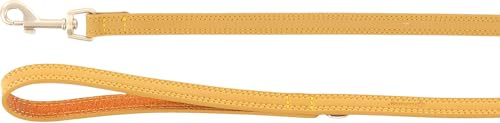 Flamingo Leine für Hund Virginia gelb 130cm 15mm - Karabinerhaken mit einem matten goldfarbenen Finish - Mit Ring für Zubehör