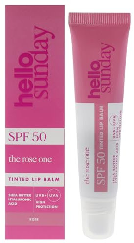 Hello Sunday The Rose One | SPF 50 Hydrating Tinted Lip Balm | Non-Sticky, Lightweight Lip Care with Mauve Tint for Year-Round Protection