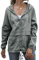 Coupe Vent Femme Impermeable Veste De Pluie Avec Capuche LéGèRe SéChage Rapide Couleur Unie Veste Sport Femme Avec Fermeture éClair Fine Respirant Veste D'ExtéRieur Pour Les Voyages Et (a-Grey, XXL)