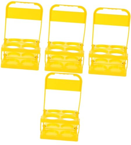 MAGICLULU 4 Stück Bierregal-handkorb Aufbewahrungsbehälter Für Bierflaschen Bierkorb Mit Henkel Bierträger Mit Halter Bierkorb Aus Kunststoff Flaschenhalter Bierhalter Yellow Plastik