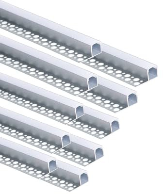 Besseto LED Tile Profile 3.3 ft/1 Metre Plaster Trim Edge LED Strip Aluminium Profile Tiles with Milky Diffuser and End Caps