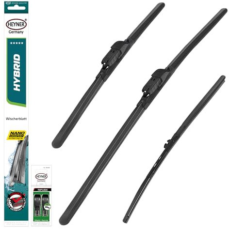 HEYNER® Scheibenwischer Set mit Heckscheibenwischer passend für VW CADDY IV Kombi (05.2015-05.2017) HYBRID Flachbalkenwischer Front- und Heckwischer