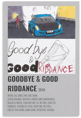 BINFC Goodbye & Good Riddance by Juice WrldCelebrity Portrait Posters Hip Hop Classic Music Singers Famous Actors Athletes Print Canvas Painting Decoration12x18inch(30x45cm) Unframe-style-1