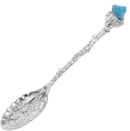 VINTORKY Cucchiaio Da Caffè in Cristallo Cucchiaio Da Dessert in Pietra Stile Vintage Per Amici Famiglia Bar Arredamento