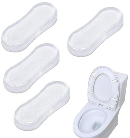 WC-Sitz-Stoßstangen – Silikon-Stoßstangen, Deckelpuffer | 4 Stück WC-Sitz-Puffer | Anti-Kollisions-Toilettendeckel Bidet-Ersatz-Stoßdämpfer-Set, stark haftende Silikon-Gummi-Stoßstangen für Badezimmer