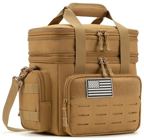 QT&QY 13L/18L Taktische Lunchbox für Männer Militärische Isolierte Kühltasche, Leckfreie Thermo-Lunchbox für Arbeit, Camping, Outdoor-Aktivitäten, Picknick, MOLLE-Gurtband-System, Robuste Tasche