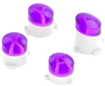 Neu für XboxOne S Elite Controller ABXY Extra Tasten Ersatz, für Xbox One Slim Elite 1 2 Series X S Wireless Controller, DIY Custom A B X Y Clear Key Button 4PCS Zubehör (lila)