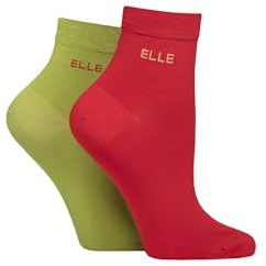 ELLE Ladies Bamboo Ankle Socks - Soft Breathable Cooling Material, Mixture of Plains & Patterns, Fun,Colourful Multipack of 2 Size 4-8 (UK, Numeric, 4, 8, Regular, Regular, Coastal Joy)