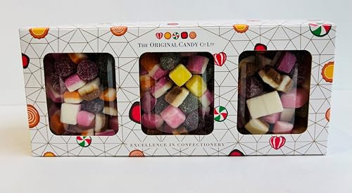 Natural Candy Shop Gift Box 3 x Jars 220g Each Filled with Dolly Mixture