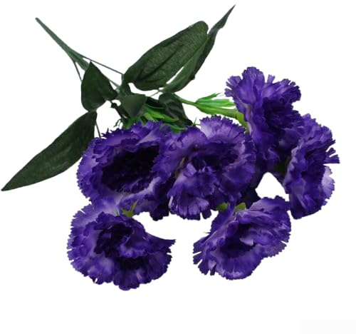 AugustknowU Große 10 Nelken Künstliche Blumen Große Nelke Blau