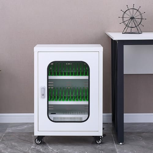 SGKOMN 30 Slots Cell Phone Storage Cabinet, Cell Mobile Phone Steel Locker with Charger Charging Station, Cell Phone Lock Box for Classroom, Office