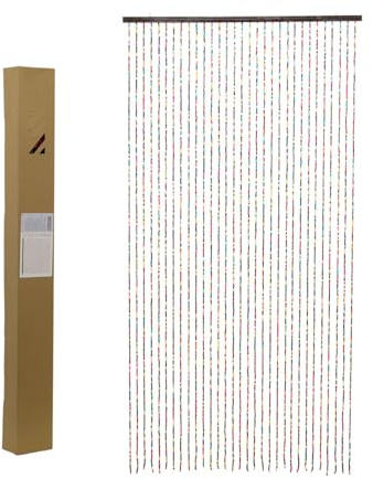 Bamboo Beaded Door Curtain | Colourful Fly Screen for Doors | Easy to Fit Eco-Friendly Room Divider - 90 x 180cm