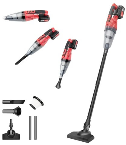 5500PA Handheld Hoover, USB-C Car & Home 2-in-1 Upright & Handheld Vacuum Cleaner, 0.6L XL Capacity for Pet Hair/Crumbs, 21V 2200mAh Battery, Lightweight 2.15kg Design w/Crevice Tool