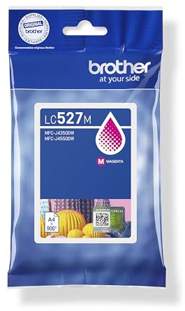 Brother LC-527M Inkjet Cartridge, Magenta, Single Pack, | includes 1 x Inkjet Cartridge, Brother Genuine Supplies, Standard