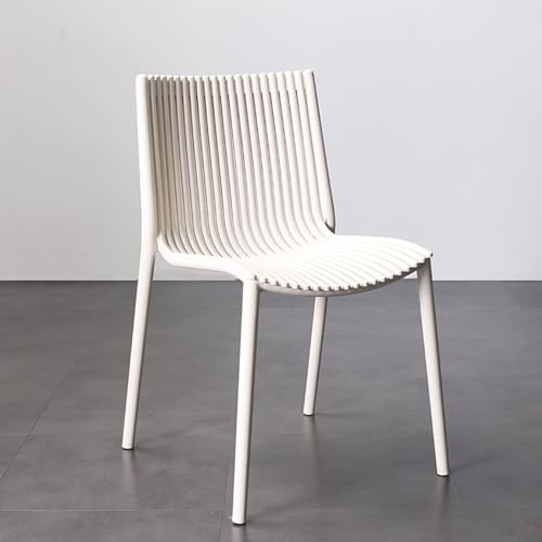 Stapelbare Gartenstühle, Farbenfroher Hocker Plastik, Keine Montage Erforderlich, 150 kg Tragkraft für den Innenbereich, Esszimmer, Poolbereich, Restaurant(White,50cm)