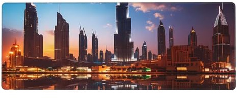 WHJSHOP Dubai Sidewinder Tower Prints Extra großes Mauspad, Computer, Büro, rutschfeste Gaming-Tastatur, verdickte Version, 30,5 x 80 cm