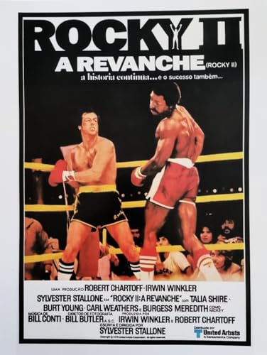 KUSTOM ART Dekoratives Poster für die Wand, Serie Filme, Proms, Rocky 2 A Revanche Sylvester Stallone, Druck auf Karton, 40 x 30 cm, ohne Rahmen