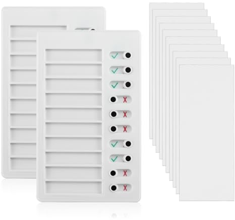 2 pièces de tableau en plastique pour liste de contrôle et mémo, liste de contrôle réutilisable détachable pour la planification quotidienne des tâches pour Elder My Chores, liste de contrôle des