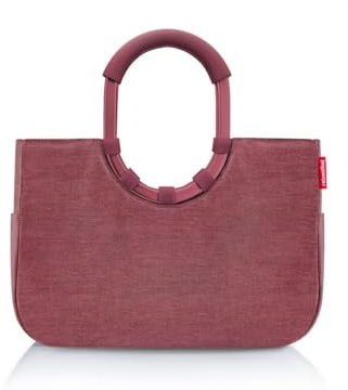 reisenthel loopshopper M twist maroon – Stabile Tasche mit praktischen Fächern aus recycelten PET-Flaschen – Eleganz beim Einkaufen, viel Funktion inklusive!