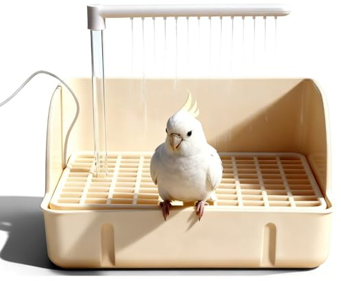 Douche pour oiseaux, perruches, perruches, baignoire avec double rangée de tuyaux et 26 sorties d'eau, cage de bain pour oiseaux, multifonctionnel, avec plusieurs robinets, pour perroquets et petits