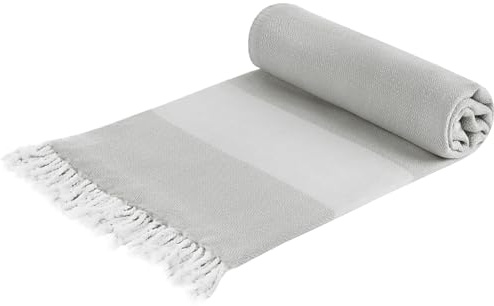 Edel Living hamamtuch Strandtuch aus 100% Baumwolle Kompakt & Leicht - Ultra saugfähig und schnell trocknend - Ideal als, handtücher, duschtücher, Saunatuch, Badetuch 100 x 200 cm (Beige)