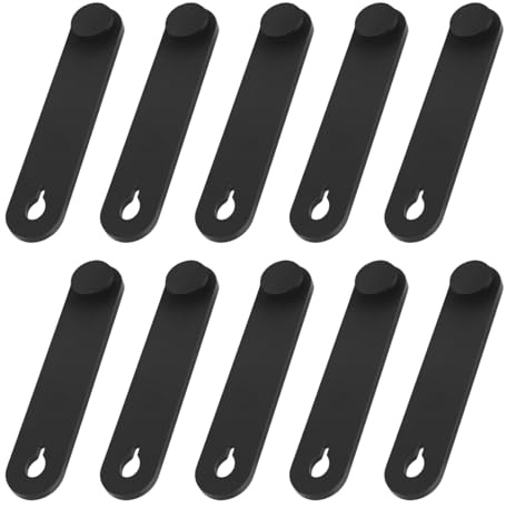 ZenithQuest 12PCS Cable Ties Rubber Cable Organiser Holder Wire Management Strap for Motorcycle Car Mechanical Product Household Charger Wire 53x12mm Black