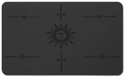 Mini tappetino da yoga piatto antiscivolo in gomma poliuretanica, 40 x 60 cm, per equilibrio invertito e fitness delle ginocchia, spessore 5 mm (nero)
