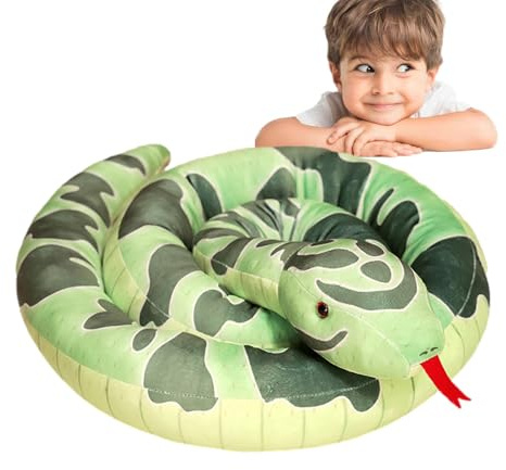 Dottduya Schlange Kuscheltier,190 cm Weiches Kuschelkissen - Kuscheltier Schlange - Für Zuhause Party Sofa Schlafzimmer Mädchen Halloween Ostern Weihnachten Geburtstag