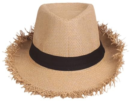 Straw Hat for and Beach - Wide Brimmed Costume Hat as Accessory, Summer Sun Hat, for Summer, Travel, Fishing, Golf, Hiking, Carnival, Holiday, Garden Party