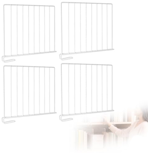 MIUUIPI Regaltrenner kleiderschrank 4er Set, 32×27.5cm Metall Regalteiler, Küche Regalteiler, Regal Organizer, Multifunktionaler Shelf Divider für Pullover, Handtaschen, Bücher & Kleidung