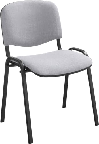 Nowy Styl Group Stapelstuhl ISO Basic, ergonomisch geformt, stapelbar, ohne Armlehnen, Gestell: schwarz, hellgrau