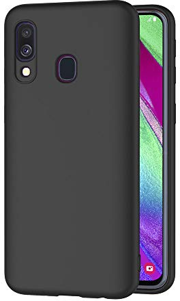 AICEK Compatible Samsung Galaxy A40 Hülle, Schwarz Silikon Schutzhülle für Samsung A40 Case TPU Bumper Samsung A40 Handyhülle (5,9 Zoll)