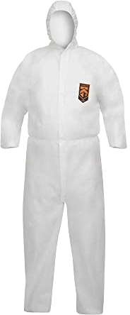 KleenGuard A40 sprüh- und partikeldichte Schutzanzüge mit Kapuze 97900 – PSA – 1 x weißer Einweg-Schutzanzug in Größe S