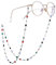 TEAMER Mode bunte Brillenkette Sonnenbrillenband Brillenhalter Kristall Statement Perlen Lesung böhmischen Glasband für Frauen Mädchen（Silber mit weißem Gummi）