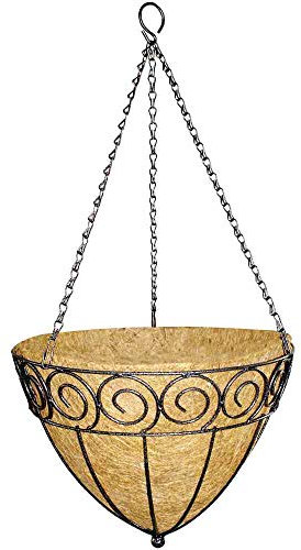 Siena Garden Cone Suspension Jardiniere Suspendue Noir et Naturel